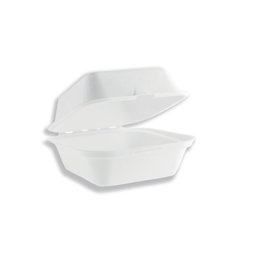 Vegware Bagasse Takeaway Boxes 6 inch White (Pack of 500) B003 | vegware