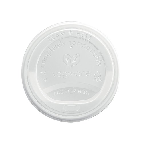 Vegware Hot Cup Lid 8oz 79-Series White (Pack of 1000) VLID79S | vegware