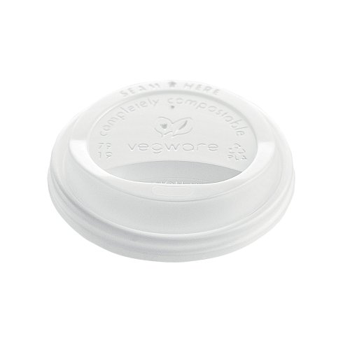 Vegware Hot Cup Lid 8oz 79-Series White (Pack of 1000) VLID79S | vegware