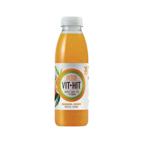 Vit-Hit Detox Mandarin and Orange Bottles 500ml (Pack of 12) VIT3D