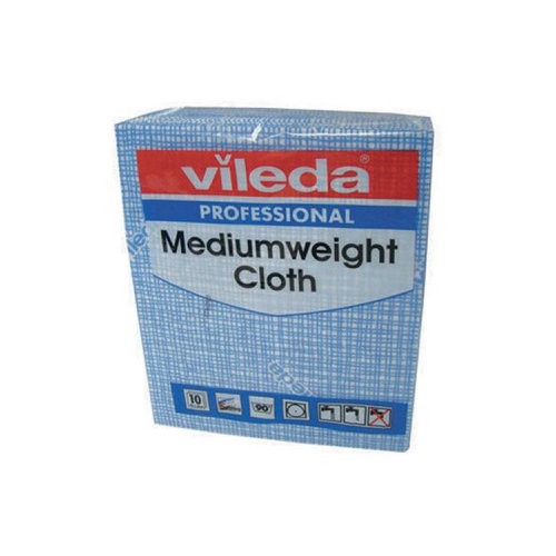 Vileda Medium Weight Cloth Blue (10 Pack) 106399