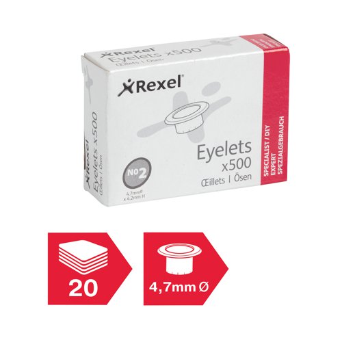 Rexel Eyelets 4.7mm x 4.2mm (Pack of 500) 20320051 | ACCO Brands