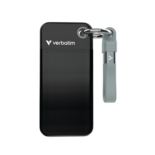 Verbatim Pocket SSD Keyring with Cable Attachment 1TB Black/Grey 32190