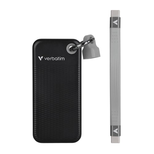 Verbatim Pocket SSD Keyring with Cable Attachment 1TB Black/Grey 32190