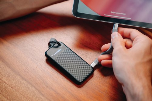 Verbatim Pocket SSD Keyring with Cable Attachment 1TB Black/Grey 32190