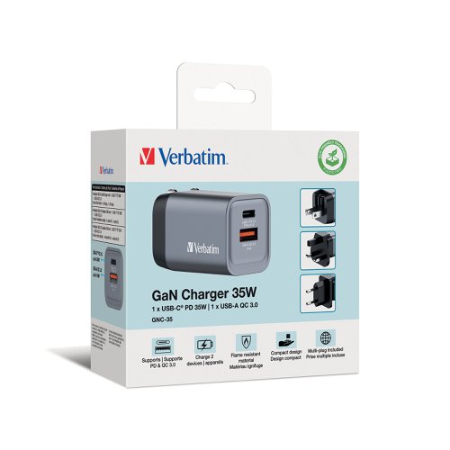 Verbatim GNC-35 GaN 35W 2 Port Charger 32200