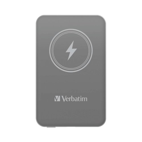 Verbatim Charge n Go Power Bank Magnetic Wireless Charging 5000mAh Grey 32244