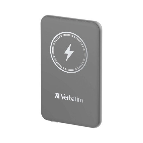 Verbatim Charge n Go Power Bank Magnetic Wireless Charging 5000mAh Grey 32244