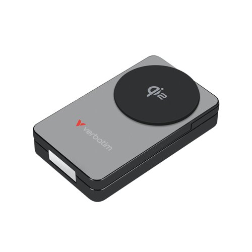 Verbatim QI2 Magnetic Wireless Power Bank 10000 Mah Grey 32295