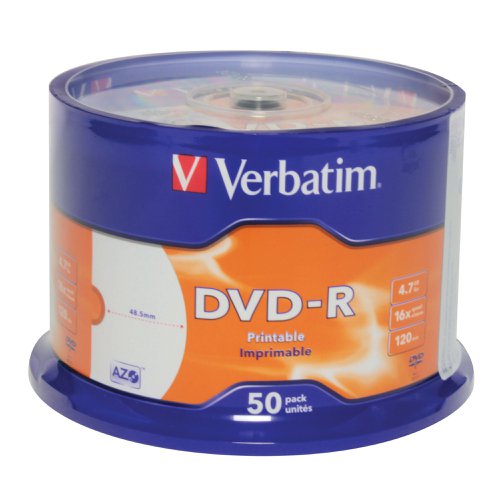 Verbatim DVD-R Spindle 4x 4.7GB (Pack of 50) 43533 Printable