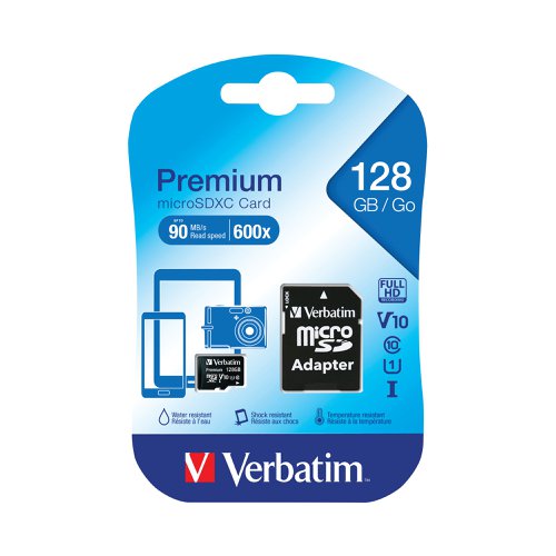 Verbatim Premium SDXC Micro Card 128GB with Adapter 44085