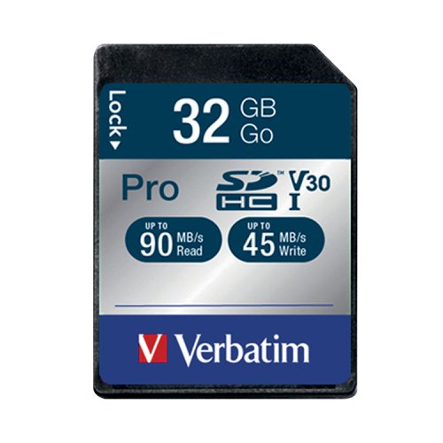 Verbatim Pro SDHC 32Gb Memory Card Class 10 UHS-I U3 47021