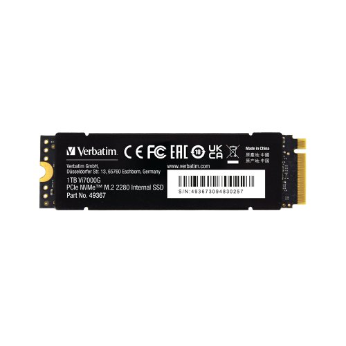 Verbatim Vi7000G M.2 PCIe NVMe Solid State Drive 1TB 49367 VM49367