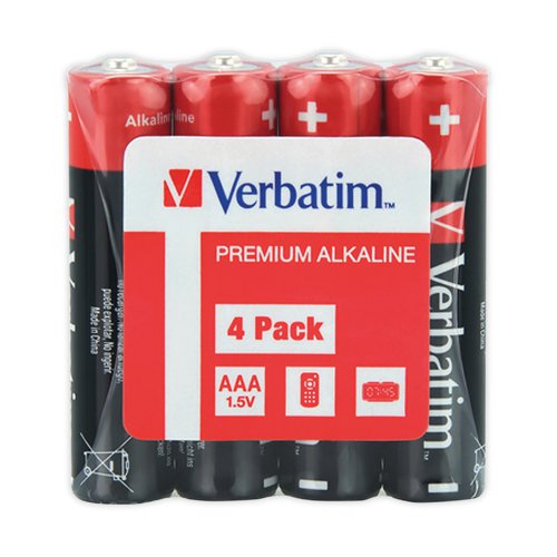 Verbatim AAA Alkaline Batteries (4 Pack) 49500