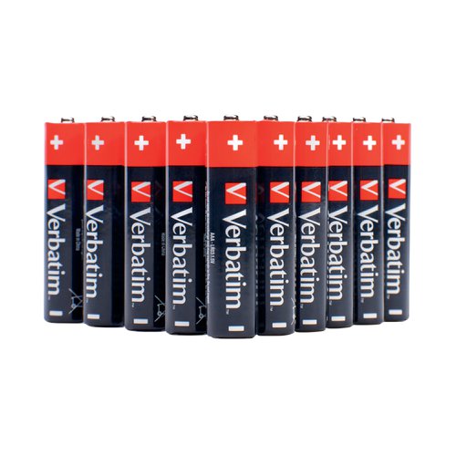 Verbatim batteries keep your energy hungry electronic devices powered up. These alkaline batteries are reliable and long lasting. Recommended for use in devices such as MP3 players, cameras and toys that require constant power for long periods of time. A handy 4 pack of AAA alkaline batteries.