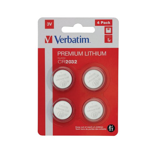 Verbatims range of lithium 3 volt coin cell batteries, power a whole host of small portable electronic devices, including scales and key fobs. Child safety packaging incorporates a double blister to prevent accidental opening (can only be opened with scissors) and a warning on the positive terminal and the packaging.