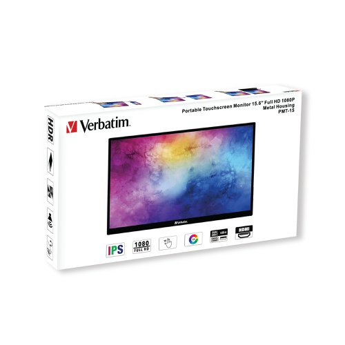 Verbatim PMT-15 Portable Touchscreen Monitor 15.6 Inch FHD 1080P 49592