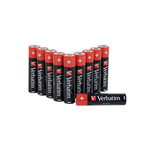 Verbatims reliable and long lasting alkaline batteries ensure your gadgets are always powered up. Up to 4 times more powerful than zinc carbon batteries, Verbatim batteries have a higher density and thinner can than most to maximise space for active components to increase output power. Alkaline batteries have a higher energy density and a longer shelf life, suitable for powering all kinds of household items. Remote controls, toys, cameras, games controllers, electric toothbrushes.