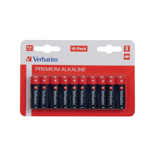 Verbatim AA Battery Premium Alkaline Hangcard (Pack of 10) 49875