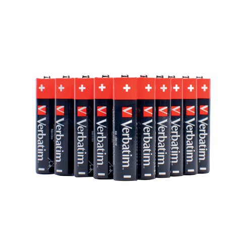 Verbatims reliable and long lasting alkaline batteries ensure your gadgets are always powered up. Up to 4 times more powerful than zinc carbon batteries, Verbatim batteries have a higher density and thinner can than most to maximise space for active components to increase output power. Alkaline batteries have a higher energy density and a longer shelf life, suitable for powering all kinds of household items. Remote controls, toys, cameras, games controllers, electric toothbrushes.