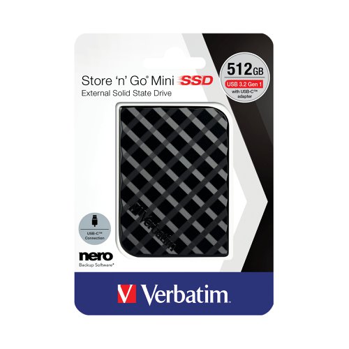 Verbatim Store n Go Mini SSD USB 3.2 512GB Black 53236