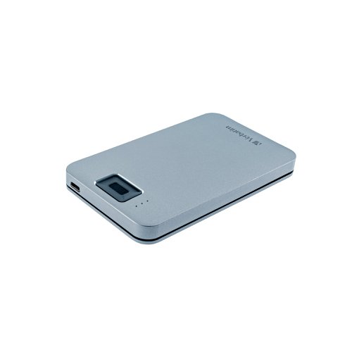 Verbatim Executive Fingerprint Secure Hard Drive USB 3.2 Gen 1 USB-C 1TB Grey 53652 | VM53652 | Verbatim