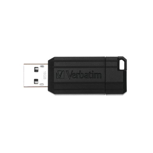 Verbatim 16GB Black Pinstripe USB Drive 49063