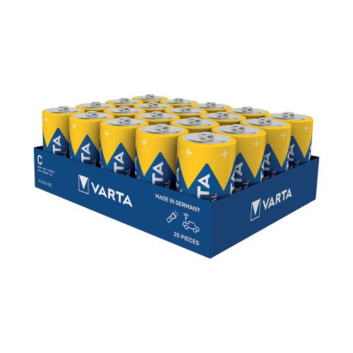 Made in Germany, Varta Industrial Pro C batteries are built to provide the best energy for professional use. Featuring unique brand iconography, the innovative new cell design with matte label finish offers a premium appearance and recognition. Supplied in a tray of 20 batteries.