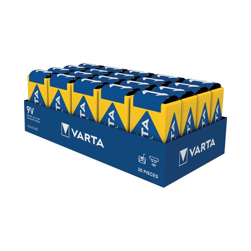 Made in China, Varta Industrial Pro 9V batteries are built to provide the best energy for professional use. Featuring unique brand iconography, the innovative new cell design with matte label finish offers a premium appearance and recognition. Supplied in a tray of 20 batteries.