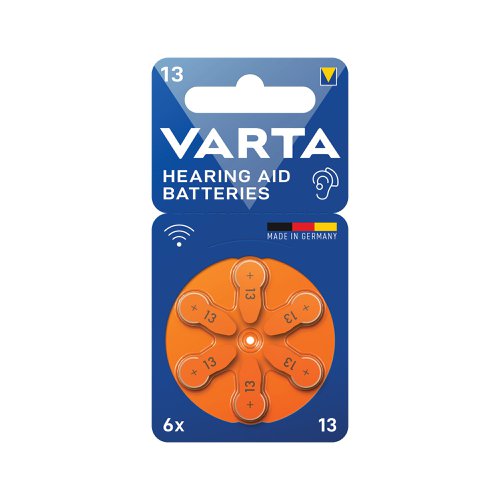 Premium product with the best power supply for hearing aids. Provides high and stable voltage levels. Reliable, long-lasting energy with highest quality and performance allow hearing aid users to hear clearly, communicate effectively and improve their quality of life. The premium batteries provide stable voltage for wireless streaming, enabling a more efficient connection and clear sound with audio devices. All VARTA hearing aid batteries have a high-quality, leak-proof design ensuring safe performance for consumers to enjoy their independence.