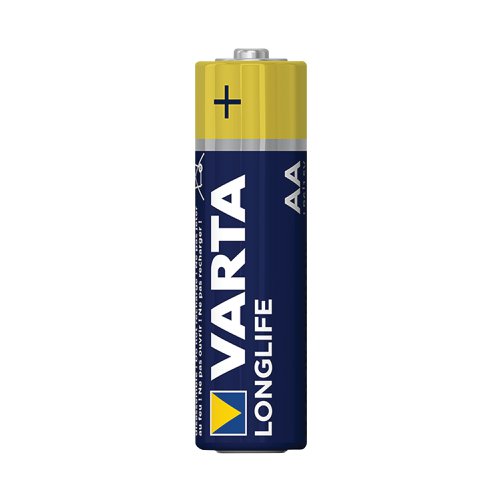 Varta Longlife is a long lasting battery for low drain devices. Suitable for remote controls for televisions and music systems, wall clocks and radios, it offers long lasting energy with constant and low energy consumption. With guaranteed storage time of 10 years, this battery blister pack contains four batteries and provides clear communication of usage with pictograms on the pack. Designed with a 'single press out', the pack enables easy opening and stores unused batteries.