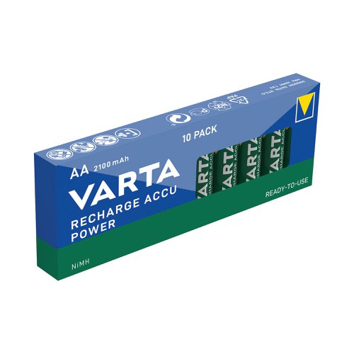 Varta Rechargeable Batteries AA 2100mAh (Pack of 10) 56706101111 | Varta