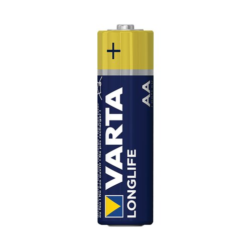 Varta Longlife is a long lasting battery for low drain devices. Suitable for remote controls for televisions and music systems, wall clocks and radios, it offers long lasting energy with constant and low energy consumption. With guaranteed storage time of 10 years, this battery blister pack contains eight batteries and provides clear communication of usage with pictograms on the pack. Designed with a 'single press out', the pack enables easy opening and stores unused batteries.