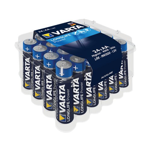 Varta Longlife Power is a powerful battery for power hungry devices. Suitable for battery operated toys, wireless mice and flashlights, etc., it offers powerful energy with a guaranteed storage time of 10 years. This battery pack contains twenty four batteries and provides clear communication of usage with pictograms on the pack. Supplied in a clear box with a lid making it ideal for storing unused batteries.