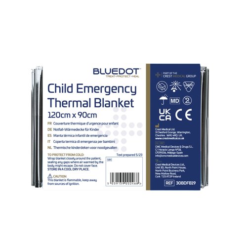 Blue Dot Child Emergency Thermal Blanket 120x90cm Pack of 10 30BDFB19
