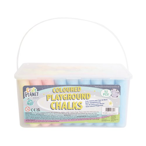 Craft Planet Coloured Playground Chalk Tub of 52 CPT 714104 | West Design Products