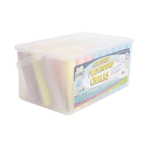 Craft Planet Coloured Playground Chalk Tub of 52 CPT 714104 | West Design Products