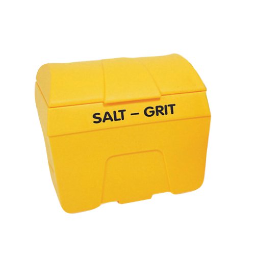 WE08636 | Providing you with an easier way to store a large amount of salt or grit, this bin ensures that you are never caught short when it is snowy or icy. The bright yellow design allows you to locate the bin from afar, even if it is snowing heavily. Made from medium density polyethylene, each of these bins is resistant to corrosion and rust, ensuring the integrity of the salt. The 200 litre capacity is suitable for up to 8 x 25kg salt bags.