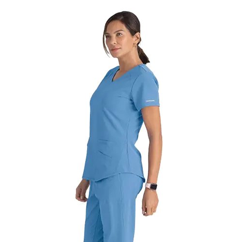 Skechers Breeze Women's Scrub Top Ceil Blue XXS SK101 SK101/CEIL/XXS
