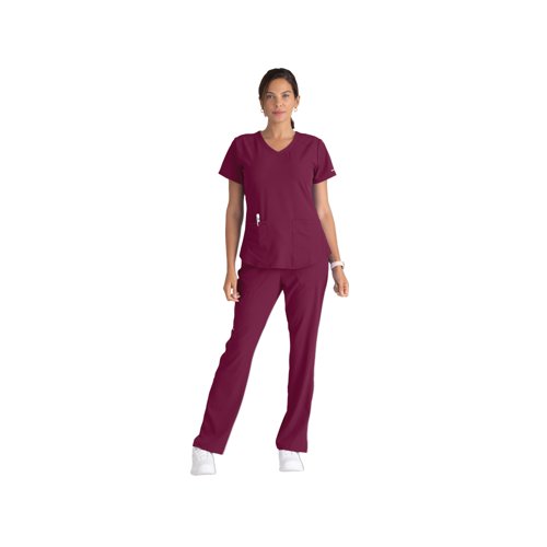 Skechers SK101 Breeze Female Scrub Top Wine Size 3XL SK101/WINE/3XL