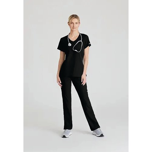 Skechers Womens V-Neck Scrub Top Black S SK102/BLAC/S