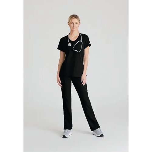 Skechers Womens V-Neck Scrub Top Black XL SK102/BLAC/XL