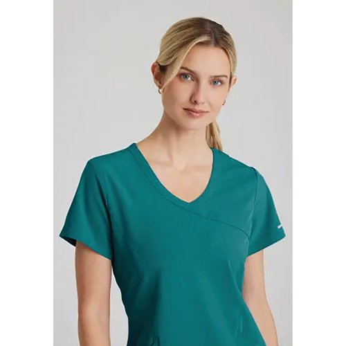 Skechers Womens V-Neck Scrub Top Teal Blue M SK102/TEAL/M