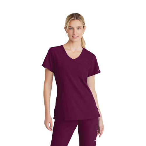 Skechers Female V Neck Scrub Top Wine XS SK102/WINE/XS