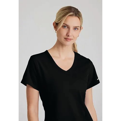 Skechers Womens V-Neck Scrub Top Black 4XL SK102/BLAC/4XL