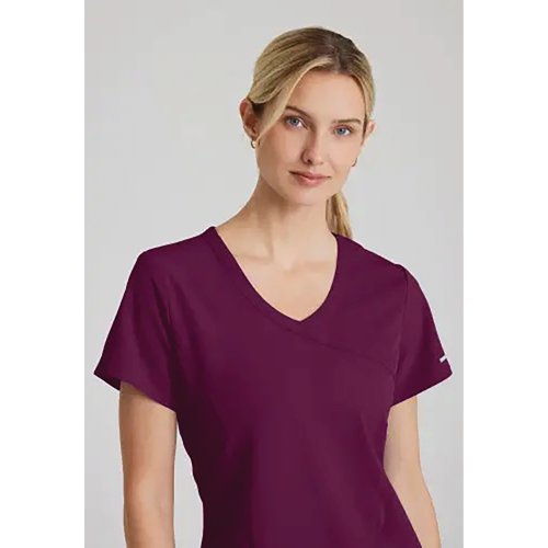 Skechers Womens V-Neck Scrub Top Wine 2XL SK102/WINE/2XL