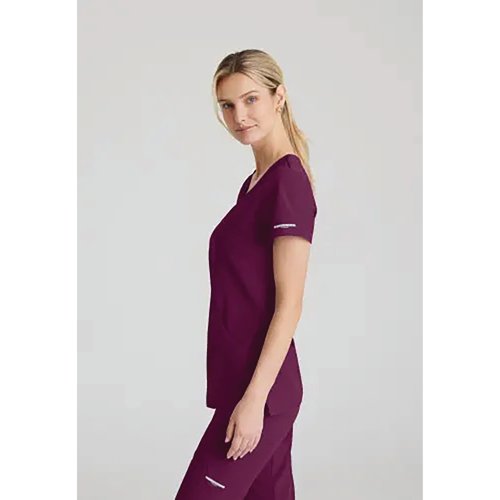 Skechers Womens V-Neck Scrub Top Wine 3XL SK102/WINE/3XL