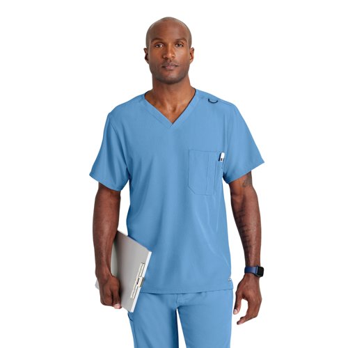 Skechers Unisex V Neck Scrub Top Ceil Blue XL SK0112/Ceil Blue/XL