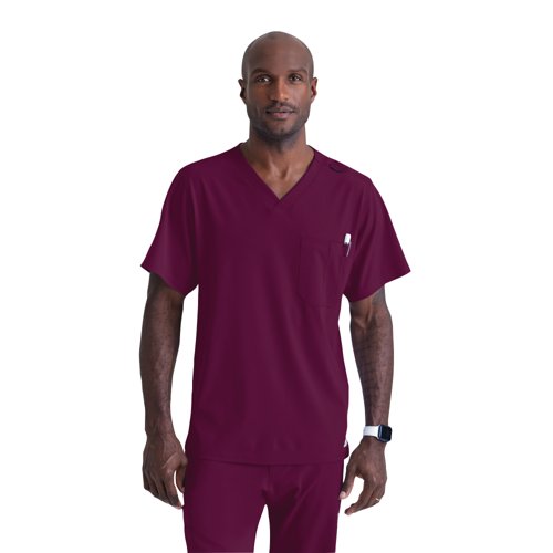 Skechers Unisex V Neck Scrub Top Wine L SK0112/WINE/L