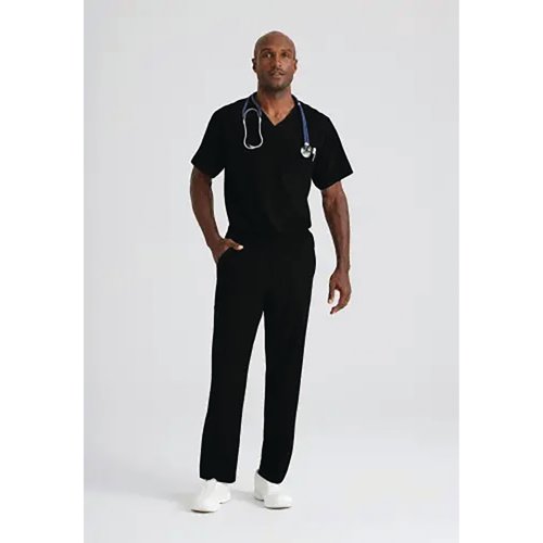 WIS12948 | The Structure Unisex scrub trousers from Skechers (by Barco) are a straight leg, elasticated waist trouser incorporating many modern fabric features such as a spandex 4 way stretch, soil release and moisture wicking - a contemporary fabric technology which pulls moisture away from the skin, providing dryness and comfort for your whole shift. These scrub trousers are made using recycled materials and every pair has saved 7 plastic bottles from landfill.